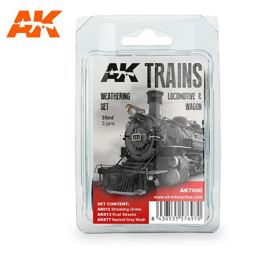 AK Interactive AK7000 Locomotive & Wagon Weathering Set Train Series