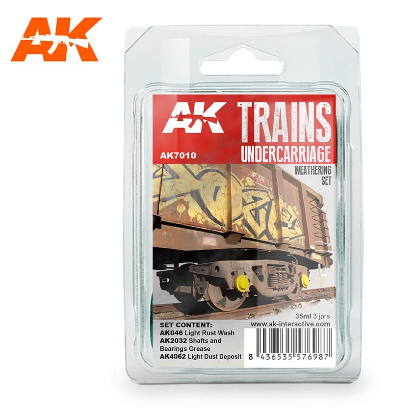 AK Interactive AK7010 Rolling Stock Basic Dirt Effect Weathering Set Train Series