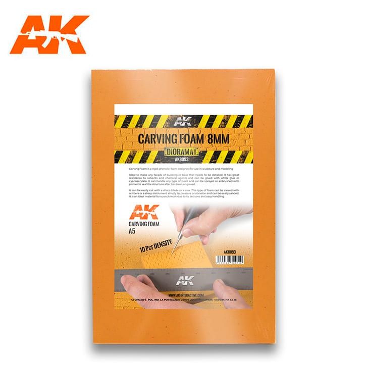 AK Interactive AK8093 Carving Foam 8mm A5 (228 x 152 mm)