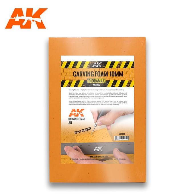 AK Interactive AK8092 Carving Foam 10mm A5 (228 x 152 mm)