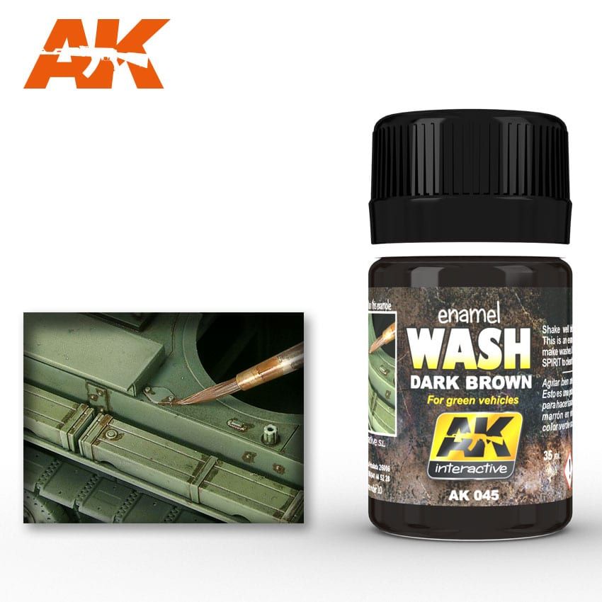 AK Interactive AK045 Dark Brown Wash for Green Vehicles