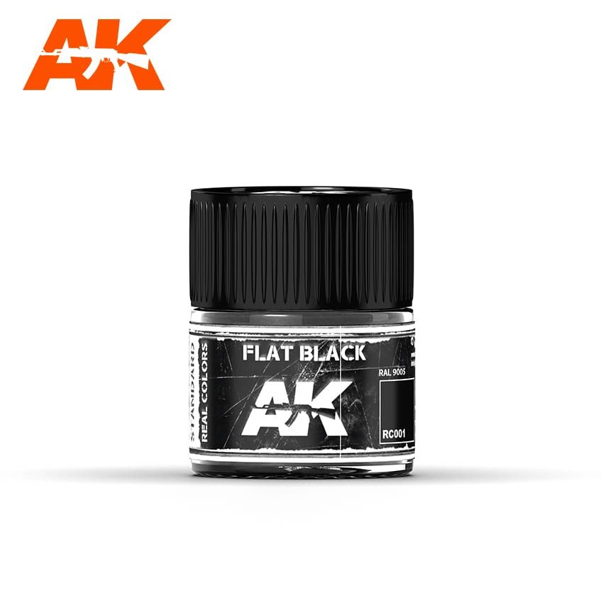 AK Interactive RC001 Real Color Paint - Flat Black 10ml