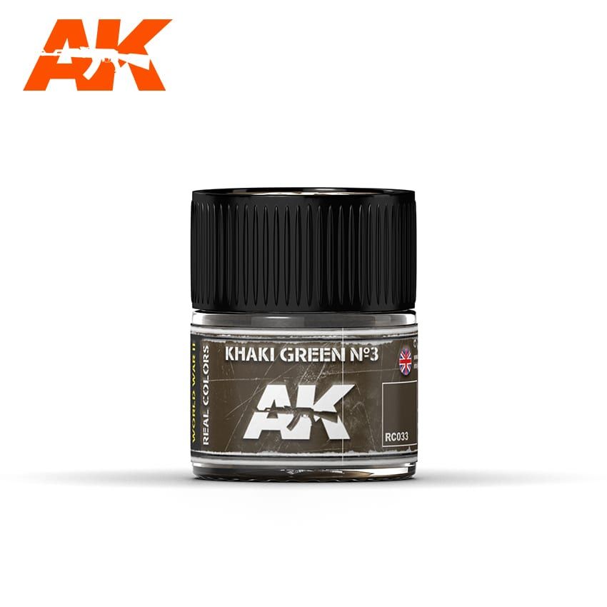 AK Interactive RC033 Real Color Paint - Khaki Green Nş3 10ml