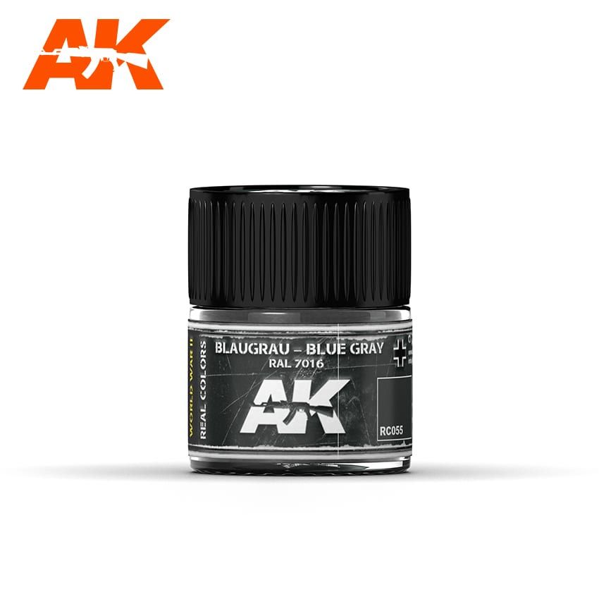 AK Interactive RC055 Real Color Paint - Blaugrau-Blue Grey RAL 7016 10ml