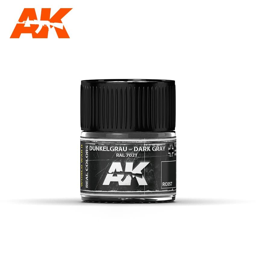 AK Interactive RC057 Real Color Paint - Dunkelgrau-Dark Gray RAL 7021 10ml
