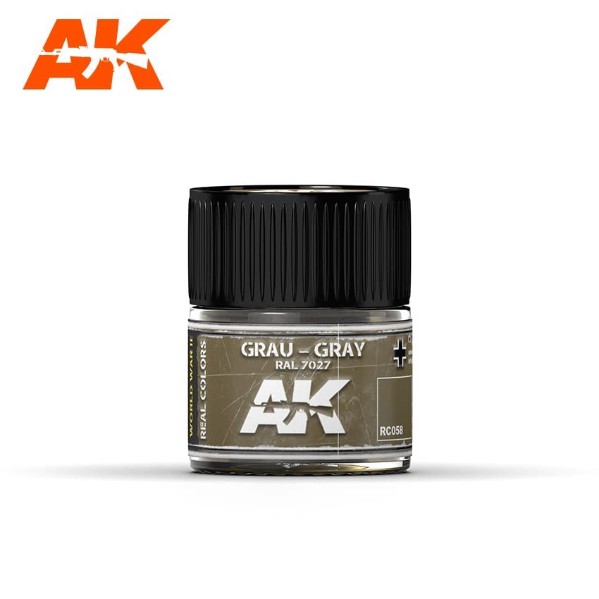 AK Interactive RC058 Real Color Paint - Grau-Gray RAL 7027 10ml