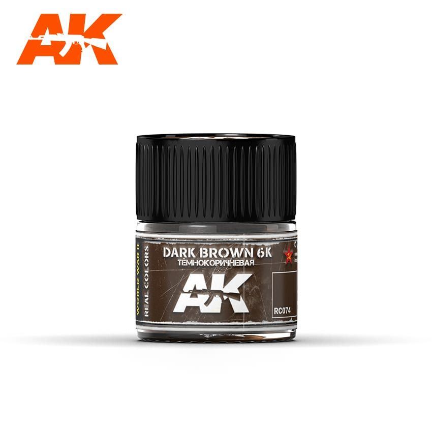 AK Interactive RC074 Real Color Paint - Dark Brown 6K 10ml