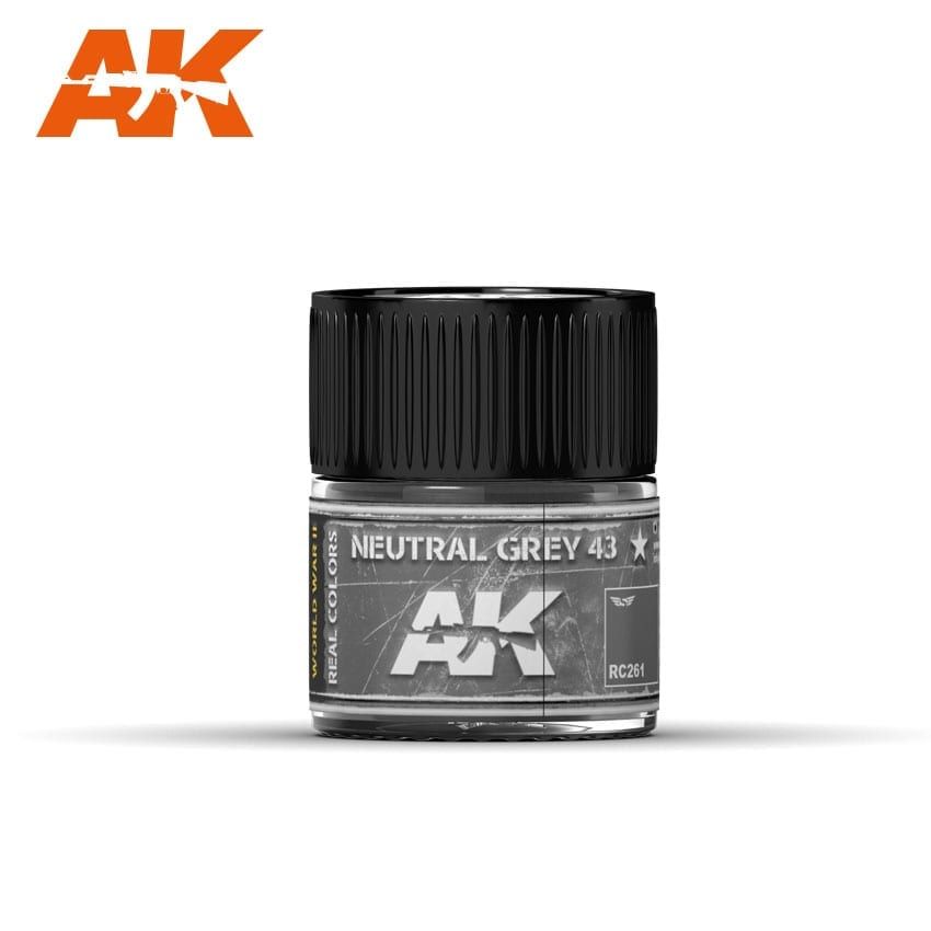 AK Interactive RC261 Real Color Paint - Neutral Grey 43 10ml