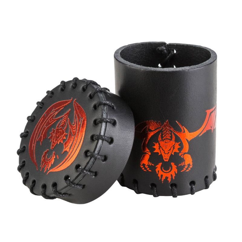 Flying Dragon Black & red Leather Dice Cup