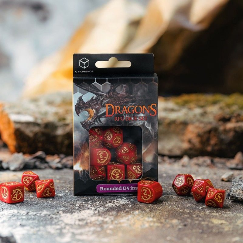 Dragons Modern Dice Set Red & gold