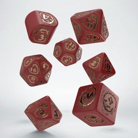 Dragons Modern Dice Set Red & gold