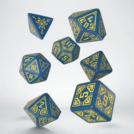 Arcade Blue & yellow Dice Set (7)