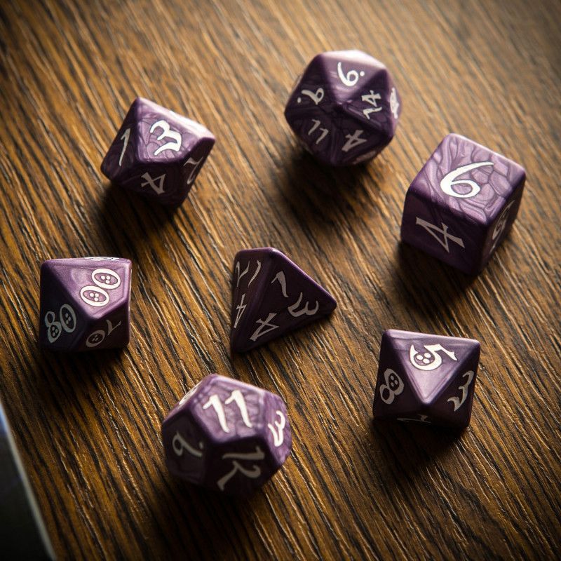 Classic RPG Lavender & white Dice Set (7)