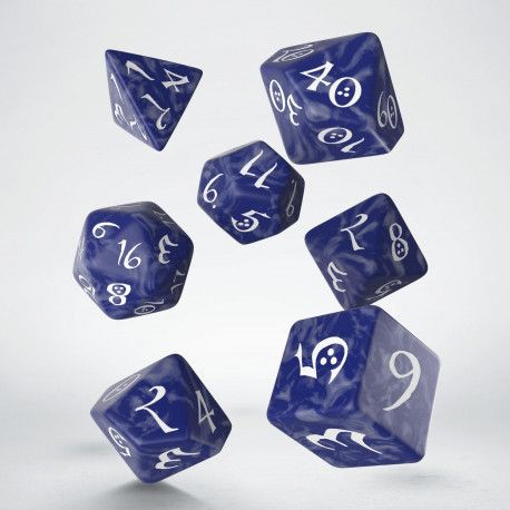 Classic RPG Cobalt & white Dice Set (7)