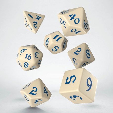 Classic Runic Beige & blue Dice Set (7)