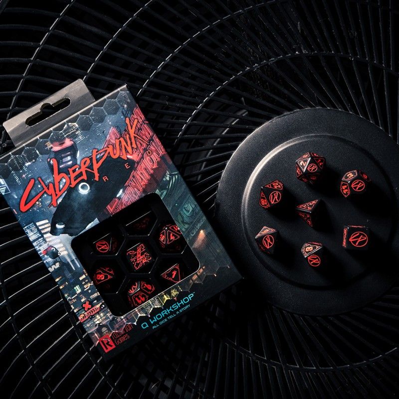 Cyberpunk Red RPG Dice Set: Blood over Chrome