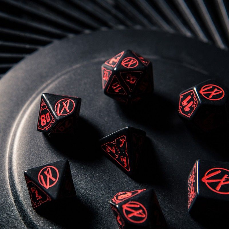 Cyberpunk Red RPG Dice Set: Blood over Chrome