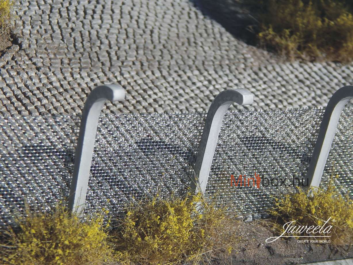 Juweela 28377 biztonsági kerítés, beton kerítéselem fémhálóval 40db/50cm (1:87)