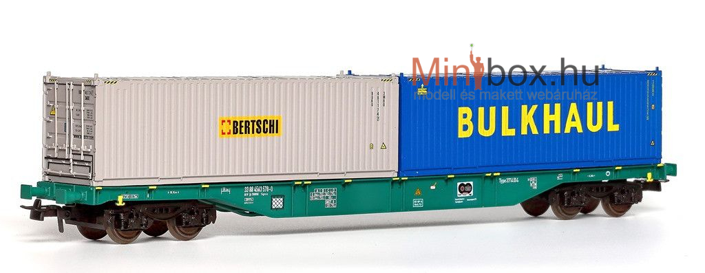 B-models 54.167 Sgns TRW konténerszállító teherkocsi Bertschi + Bulkhaul konténerrel (1:87) B-models 54.167 Sgns TRW konténerszállító teherkocsi Bertschi + Bulkhaul konténerrel (1:87)