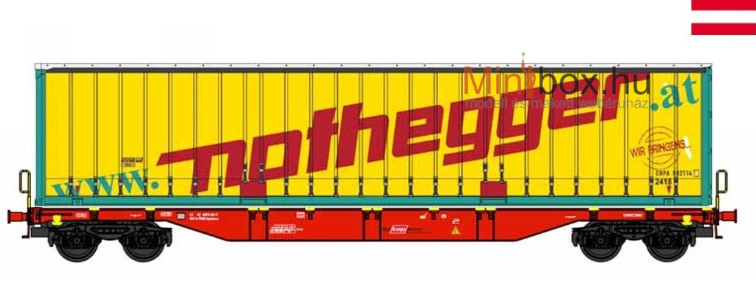 B-models 54.414 Sgns ÖBB konténerszállító teherkocsi Nothegger konténerrel (1:87)