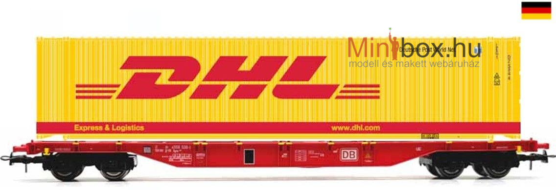 B-models 54.416 Sgns DB konténerszállító teherkocsi DHL konténerrel (1:87)