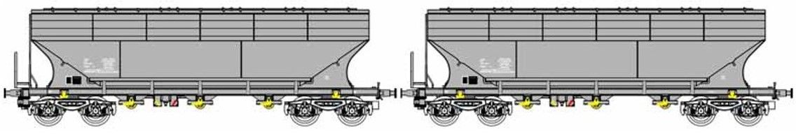 B-models 45.366 Uagps SNCF Cargill France gabonaszállító teherkocsi készlet, 2 db, A (1:87)