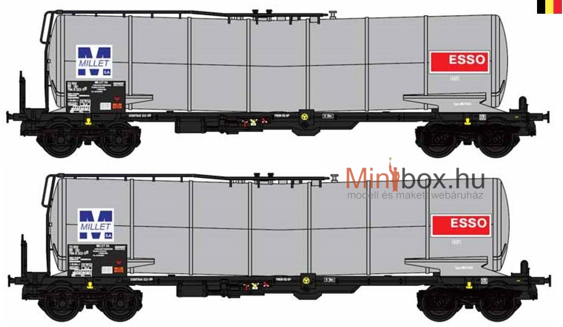 B-models VB-81087 NMBS/SNCB Millet - ESSO tartálykocsi készlet, 2 db (1:87)