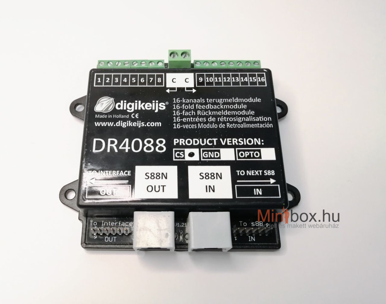 Digikeijs DR4088CS Vágányfoglaltság visszajelentő 16-csatornás feedback modul, S88N