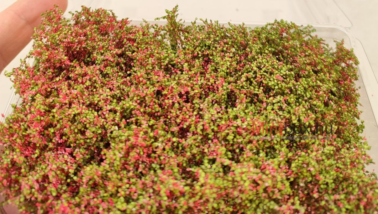 DioramaPresepe dip156570 27mm tall - 22 new tufts of grass with leaves and red flowers 50-5006 - 27mm magas cserje, bokor piros virágokkal 22db