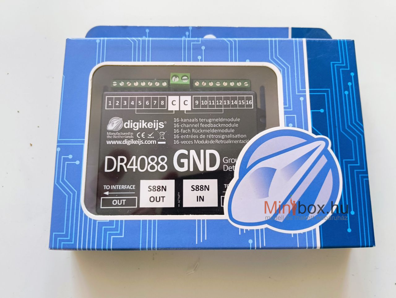 Digikeijs DR4088GND vágányfoglaltság visszajelentő 16-csatornás feedback modul, S88N (AC) Digikeijs DR4088GND vágányfoglaltság visszajelentő 16-csatornás feedback modul, S88N (AC)