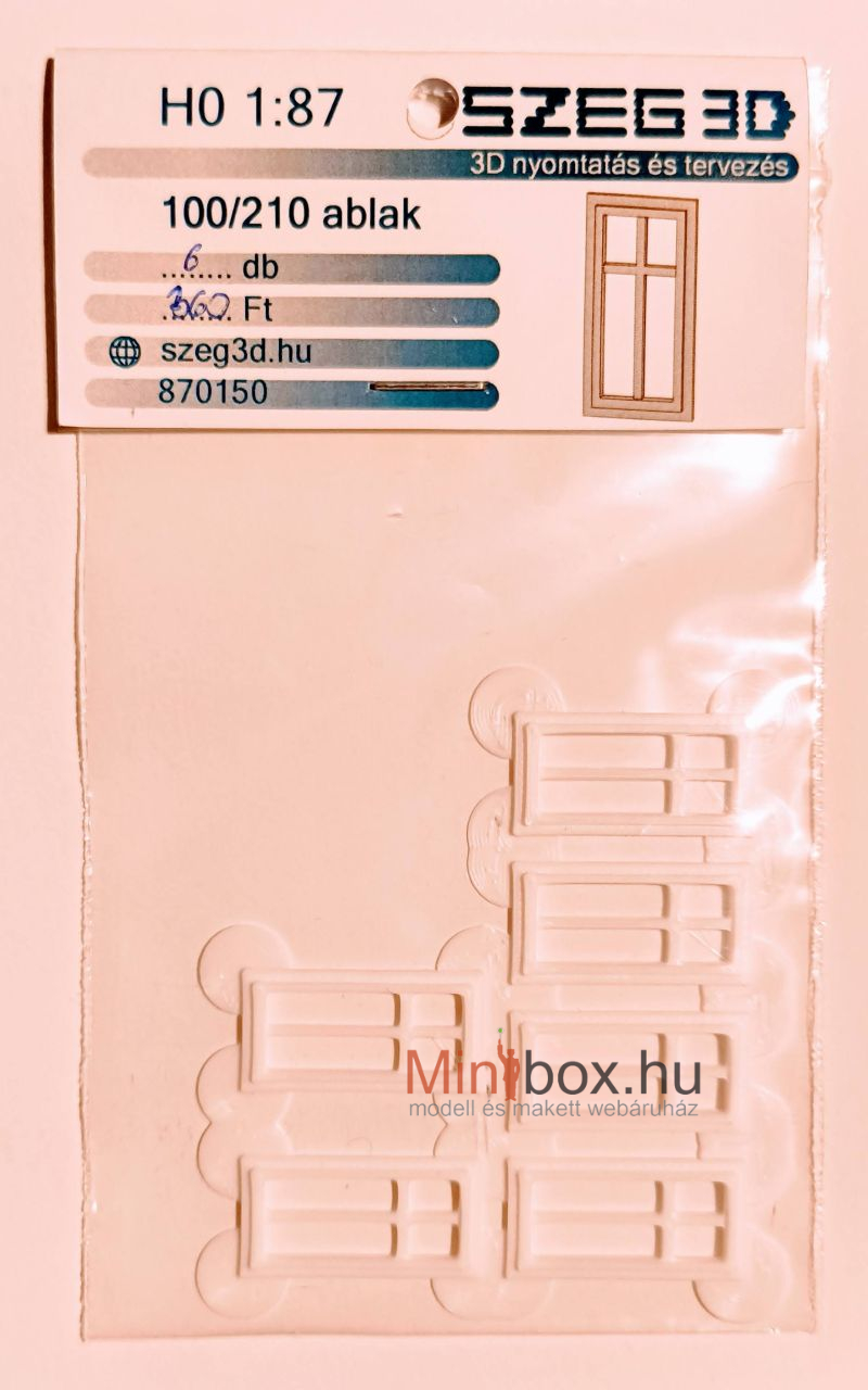 Szeg3D 870150 ablak 100/210 11x24mm, 6db (1:87) Szeg3D 870150 ablak 100/210 11x24mm, 6db (1:87)