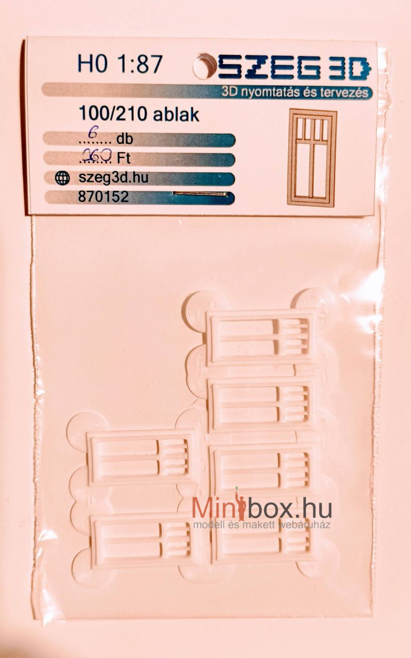 Szeg3D 870152 ablak 100/210 11x24mm , 6db (1:87) Szeg3D 870152 ablak 100/210 11x24mm , 6db (1:87)