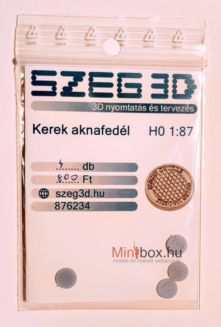 Szeg3D 876234 csatornafedél, 4db (1:87) Szeg3D 876234 csatornafedél, 4db (1:87)