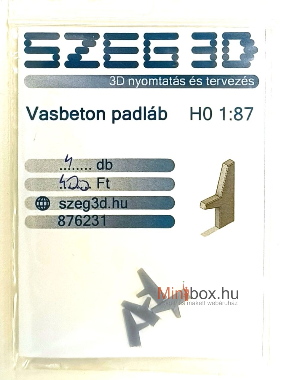 Szeg3D 876231 vasbeton padláb, 4db (1:87) Szeg3D 876231 vasbeton padláb, 4db (1:87)