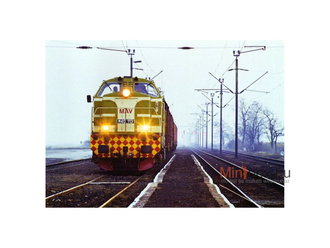 Stil Nuovo Olajszagban sorozat - MÁV M40 113 Púpos Szabadkígyóson képeslap (15x10)