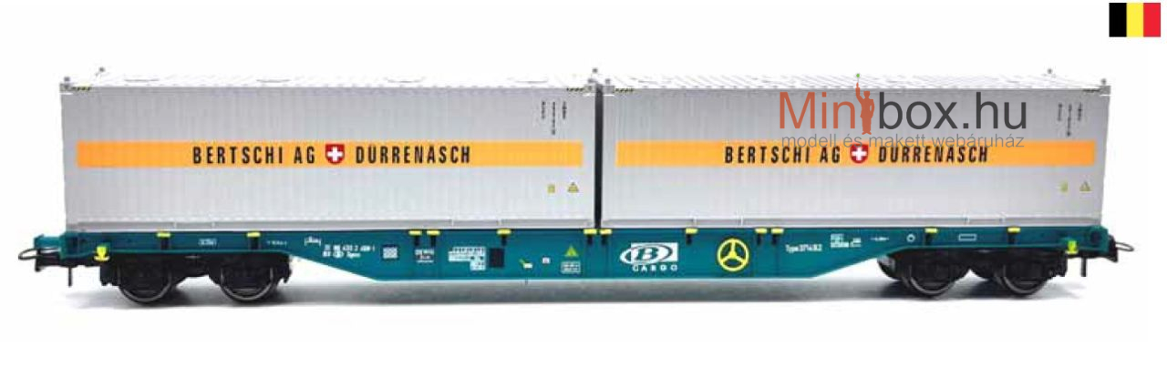 B-models 54.175 Sgns NMBS/SNCB B-cargo Bertschi AG 2x30 lábas konténer (1:87)