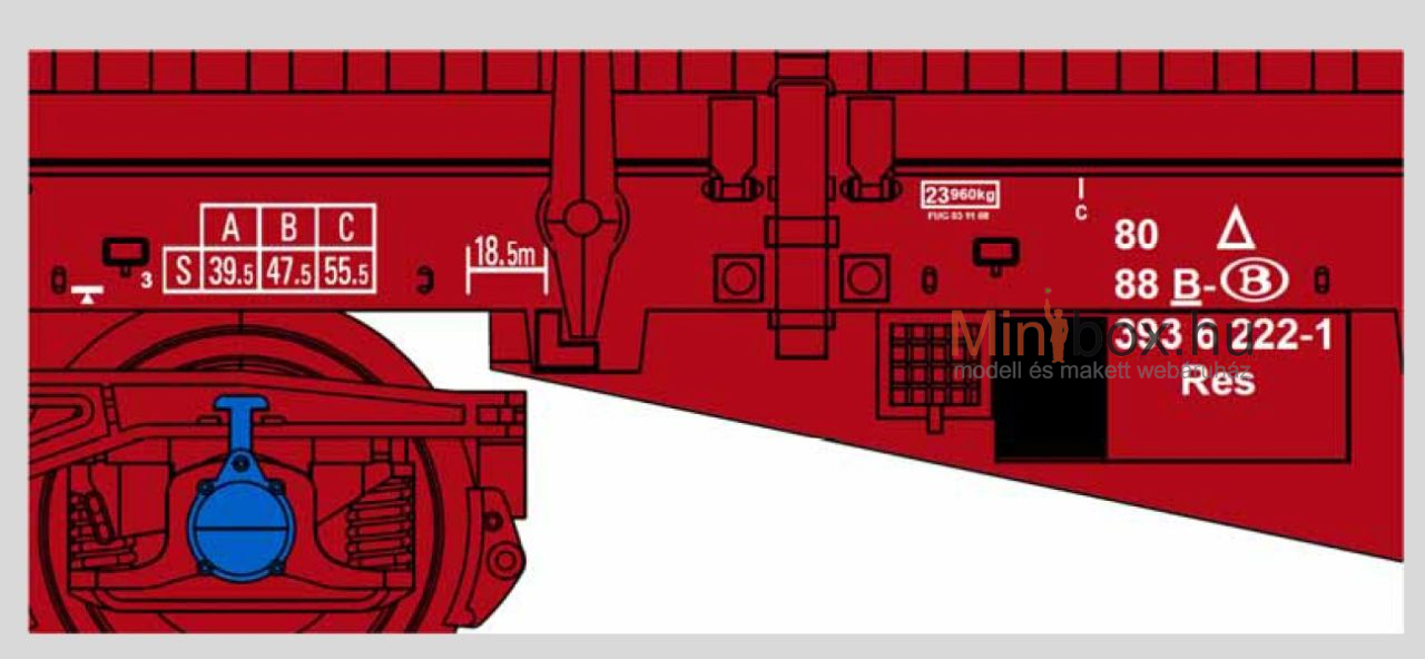 B-models 45.445 Res NMBS / SNCB teherkocsi készlet rakománnyal, 2 db, B (1:87)