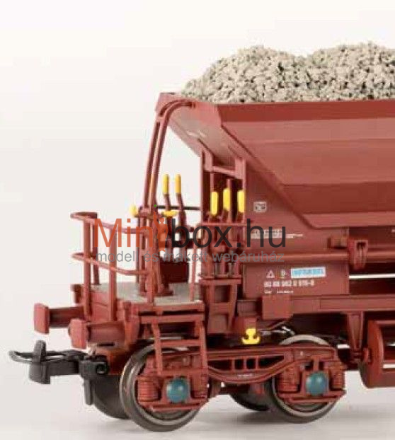 B-models VB-84011 Infrabel NMBS/SNCB nyitott önürítős teherkocsi készlet rakománnyal, 3 db (1:87)