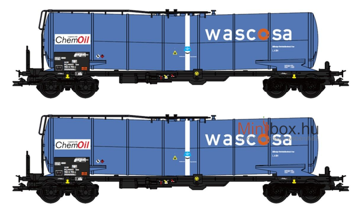 B-models VB-81097 Zacns ChemOil Wascosa tartálykocsi készlet, 2 db (1:87)