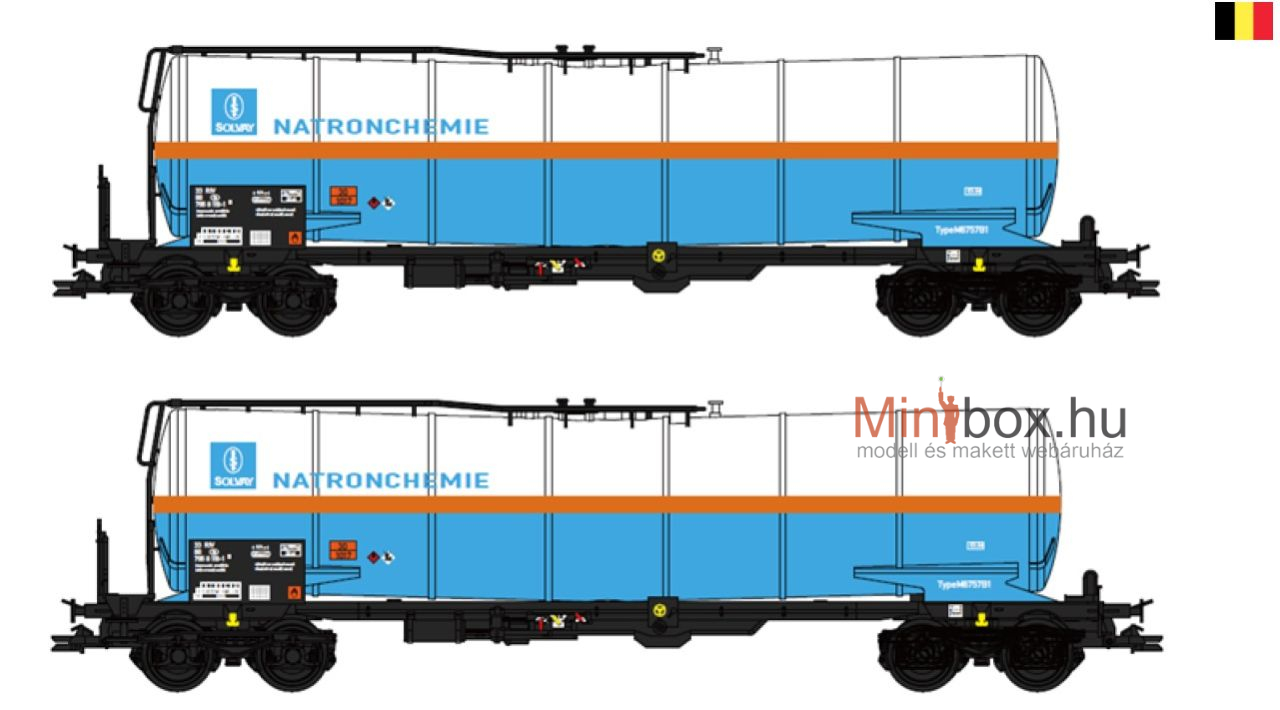 B-models VB-81099 Zacns Solvay - Natronchemie NMBS / SNCB tartálykocsi készlet, 2 db (1:87)