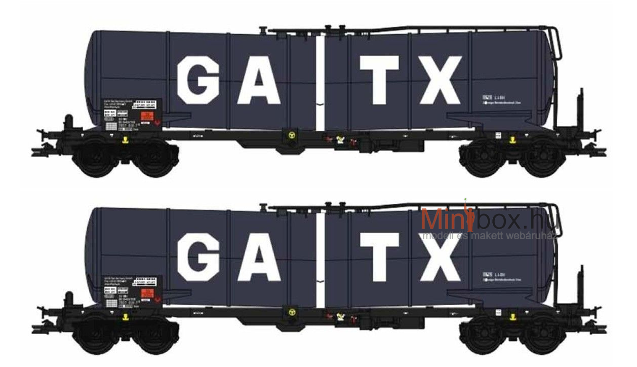 B-models VB-81100 Zacns D-GATX tartálykocsi készlet, 2 db (1:87)