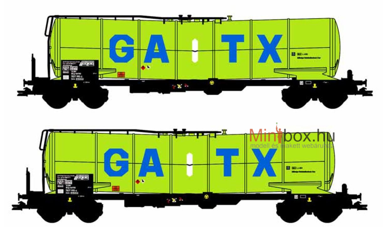 B-models VB-81103 Zacns GATX tartálykocsi készlet, 2 db (1:87)