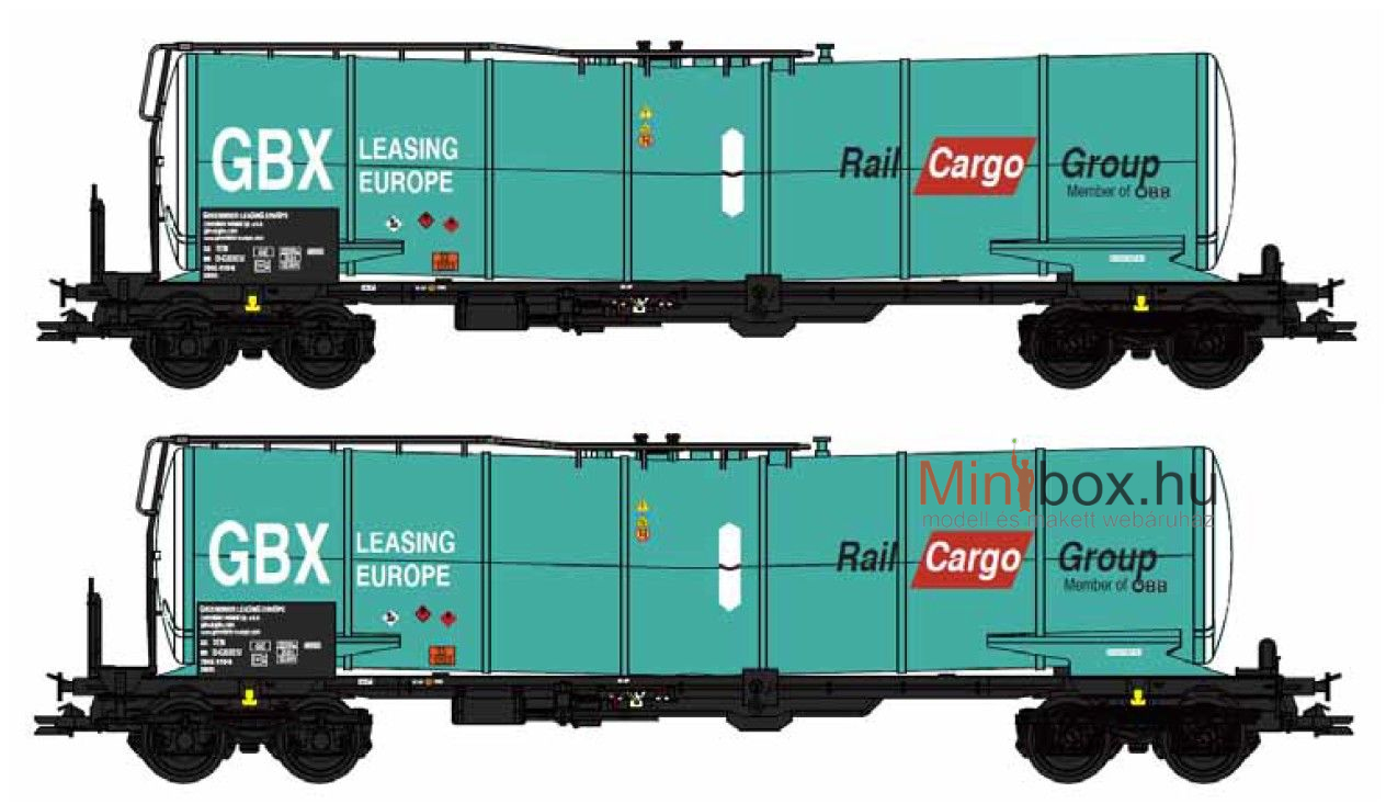 B-models VB-81105 Zacns GBX Leasing Europe - Rail Cargo Group tartálykocsi készlet, 2 db (1:87)