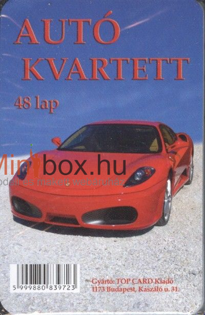 Autó kvartett - 48 lapos kártya Autó kvartett - 48 lapos kártya