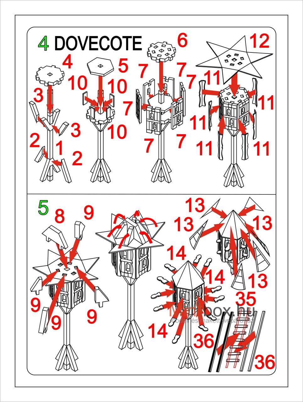 Model Scene 98535 Rusztikus kút és galambdúc KIT (1:87)