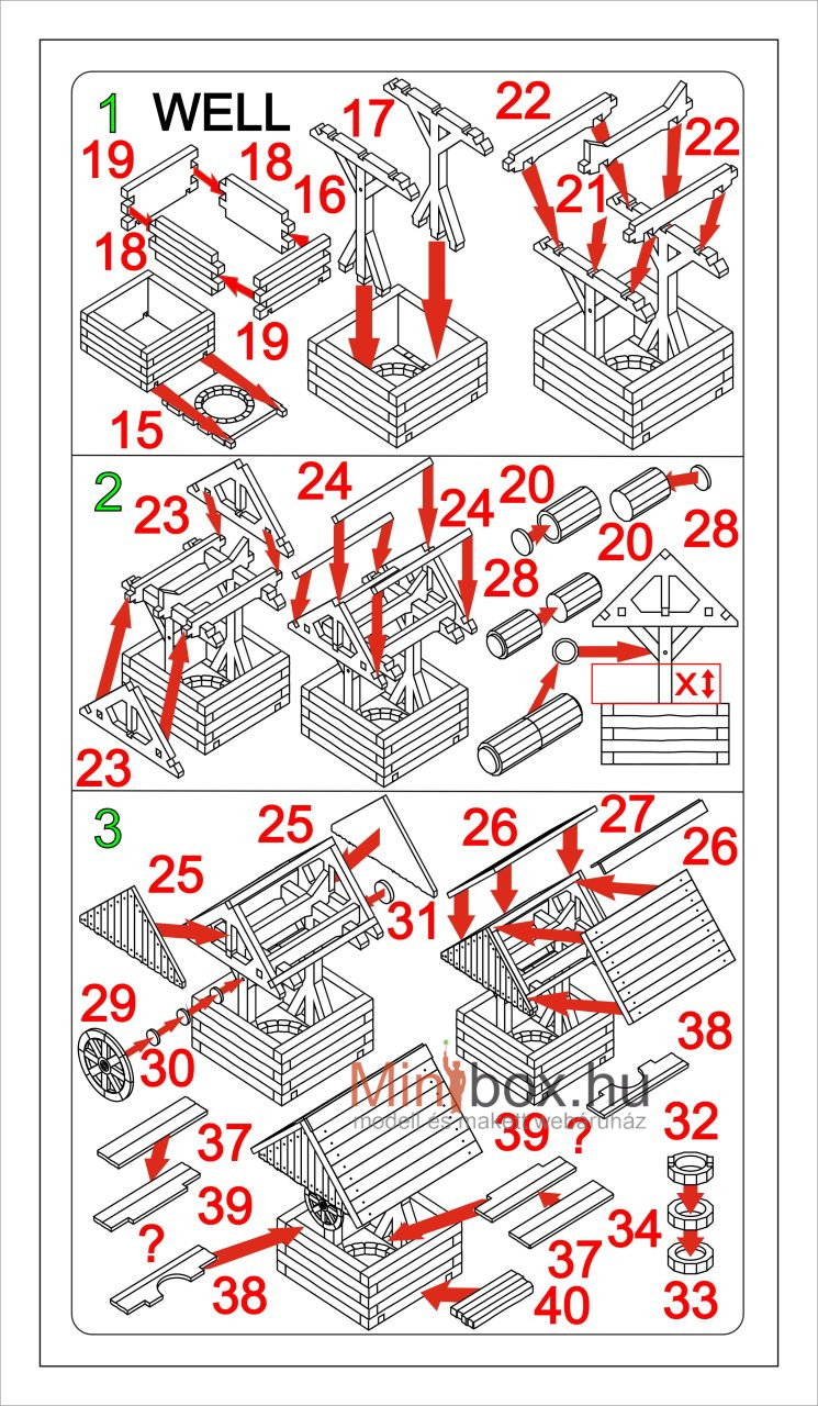 Model Scene 98535 Rusztikus kút és galambdúc KIT (1:87)