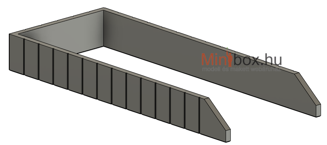 Szeg3D 870204 betonsiló, szögtámfal 255x100mm (1:87)