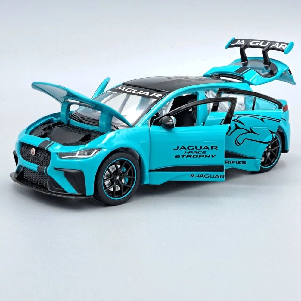 Tayumo Jaguar I-Pace E-Trophy kék modellautó fény- és hangeffektekkel (1:32) Tayumo Jaguar I-Pace E-Trophy kék modellautó fény- és hangeffektekkel (1:32)