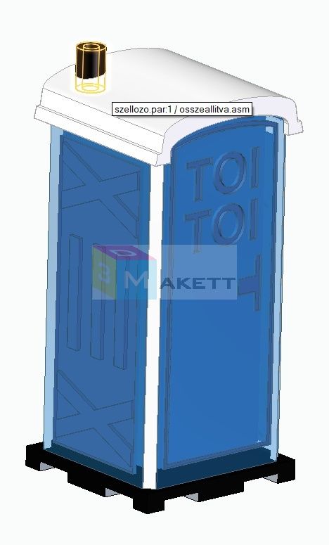 3D Makett mobil WC, Toi Toi, kék (1:87) 3D Makett mobil WC, Toi Toi, kék (1:87)