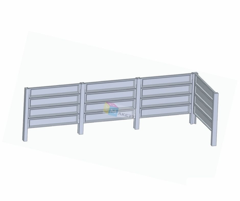 3D Makett betonkerítés I. (1:120)